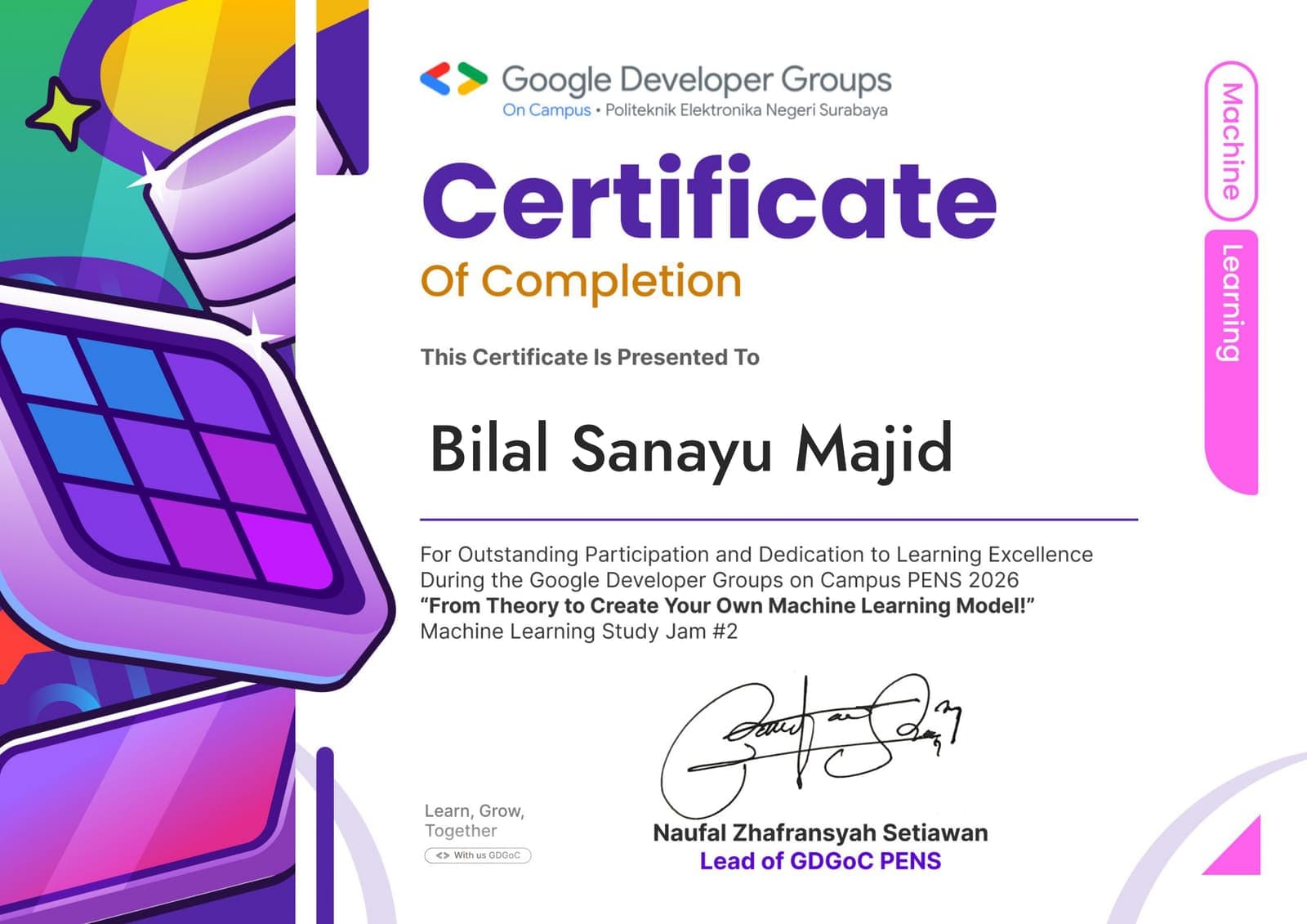 Machine Learning 2 — Certificate