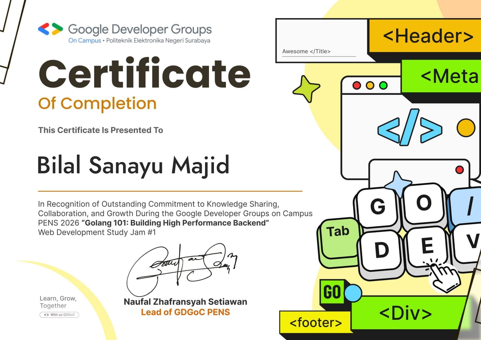 Web Development — Certificate